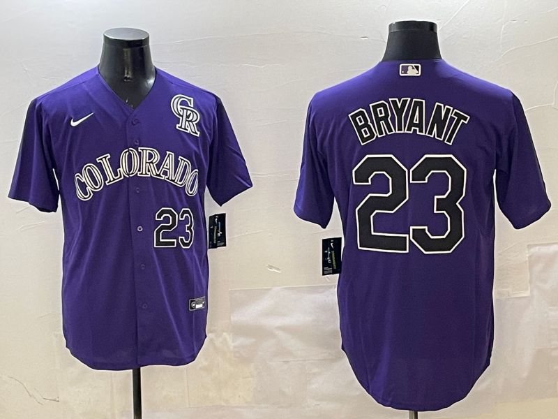 Men Colorado Rockies #23 Bryant Purple Game 2025 Nike MLB Jersey style 1